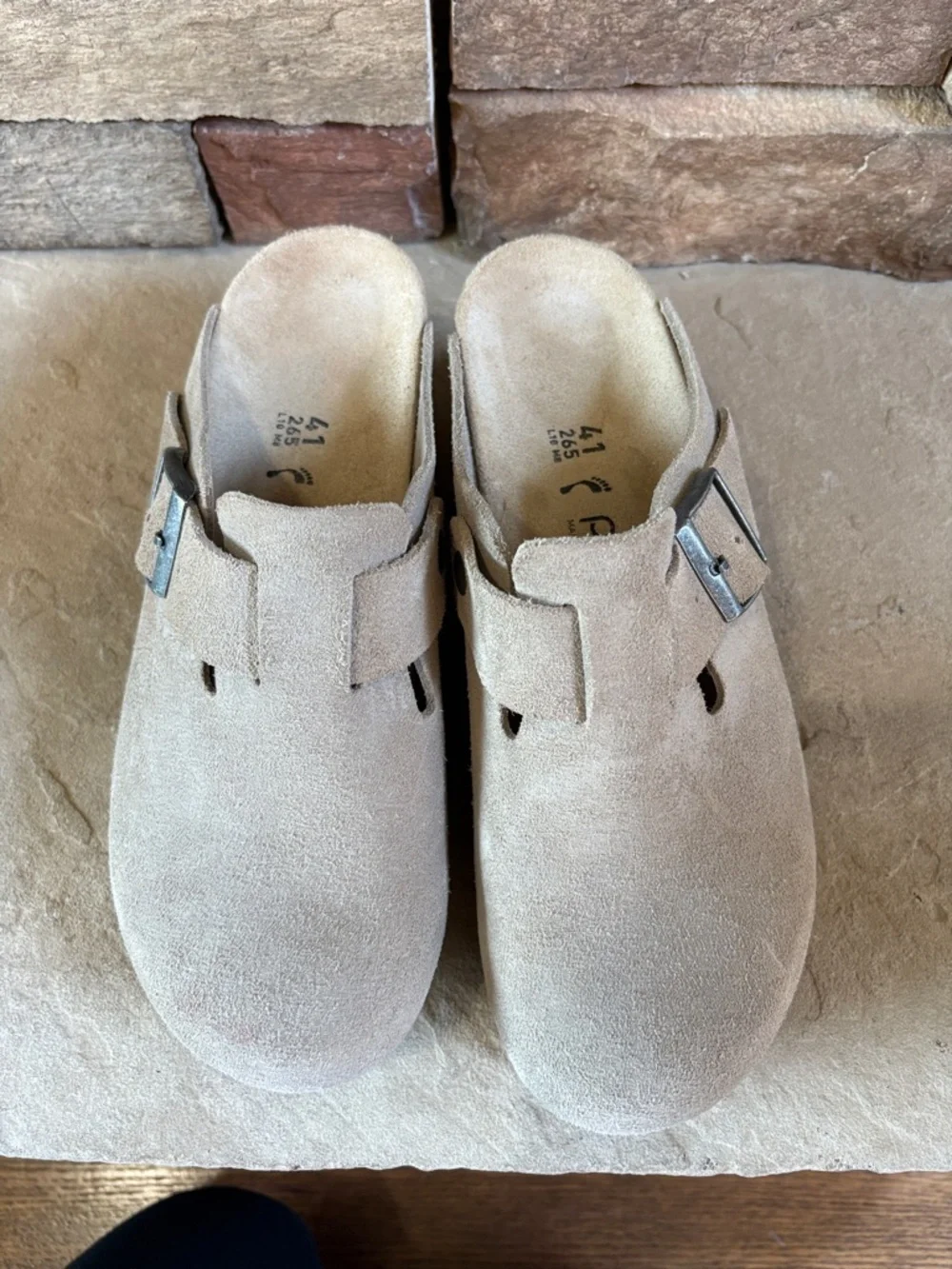 Papillio sz 41 taupe wedge slip on clogs/mules